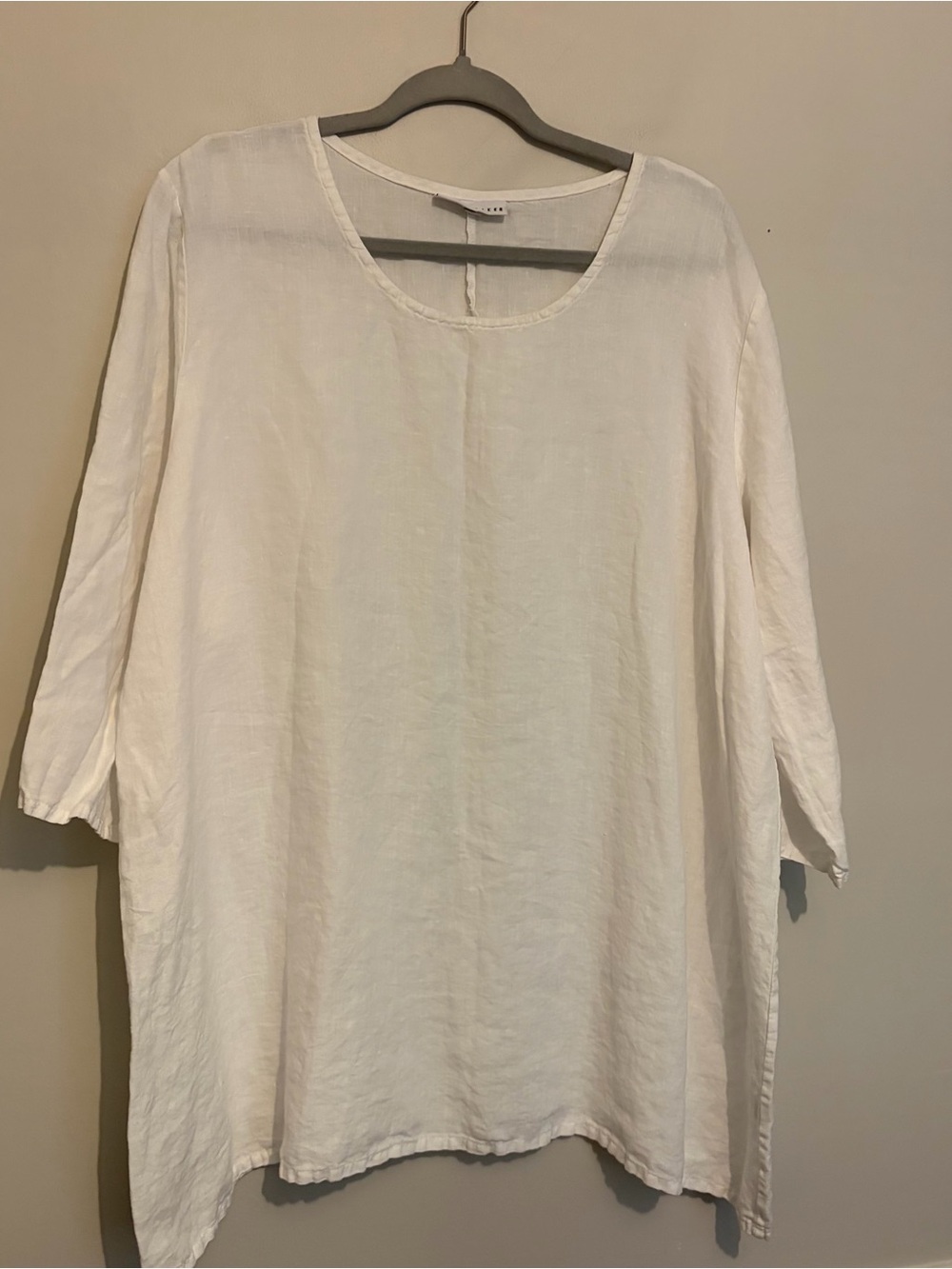 Bryn Walker White Tunic Top 100% Linen Sz L Large